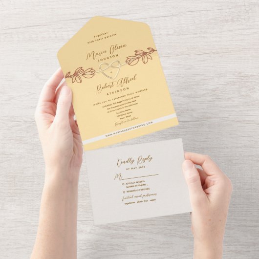 Invitation Tout En Un Mariage du printemps de Boho (Déchirure)