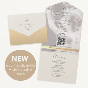 Invitation Tout En Un Mariage Écologique en Photo
