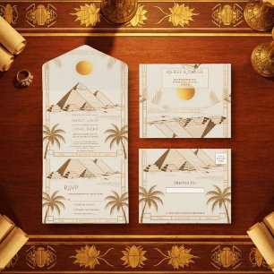 Invitation Tout En Un Mariage Égyptien Antique Pyramides De Gizeh