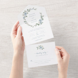 Invitation Tout En Un Mariage Élégant