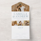 Invitation Tout En Un Mariage élégant 4 Photo moderne (À l'intérieur)