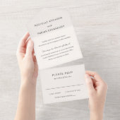 Invitation Tout En Un Mariage élégant à la crème simple (Déchirure)