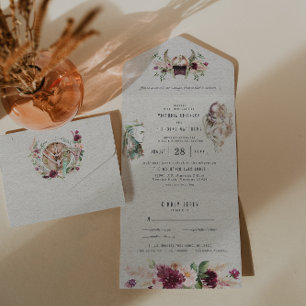 Invitation Tout En Un Mariage élégant à thème Viking Norrois