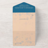 Invitation Tout En Un Mariage Élégant au Bleu Océanique et Pêche (Dehors)