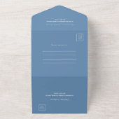 Invitation Tout En Un Mariage élégant bleu foncé (Dehors)