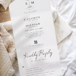 Invitation Tout En Un Mariage Élégant Chic Moderne Simple QR Repas Optio<br><div class="desc">Composé de script cursif et de typographie serif. Ces éléments sont modernes,  simples et chics. Il est conçu par White Paper Birch Co. exclusif pour Zazzle. Disponible ici : http://www.zazzle.com/store/whitepaperbirch</div>