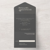 Invitation Tout En Un Mariage Élégant Classique Typographie Gris Charbon (À l'intérieur)