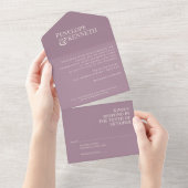 Invitation Tout En Un Mariage Élégant Classique Typographie Violet Pouss (Déchirure)