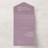Invitation Tout En Un Mariage Élégant Classique Typographie Violet Pouss (À l'intérieur)
