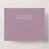 Invitation Tout En Un Mariage Élégant Classique Typographie Violet Pouss (Verso)