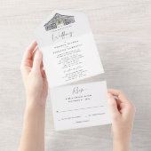 Invitation Tout En Un Mariage Élégant de Petit Comité dans une Grange | (Déchirure)