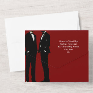Invitation Tout En Un Mariage Élégant d'Hommes Gay Modernes