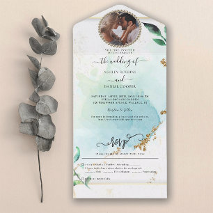 Invitation Tout En Un Mariage élégant Eucalyptus Foliage