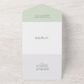 Invitation Tout En Un Mariage élégant Eucalyptus Vert Sage Simple (Dehors)