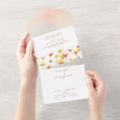 Invitation Tout En Un Mariage élégant fleur sauvage (Déchirure)