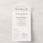 Invitation Tout En Un Mariage élégant & moderne en Terre Cuite Rouge (À l'intérieur)