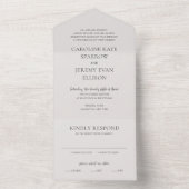 Invitation Tout En Un Mariage élégant neutre propre (À l'intérieur)