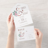 Invitation Tout En Un Mariage élégant pastel ressort rose pâle rose (Déchirure)