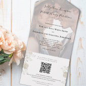 Invitation Tout En Un Mariage élégant Photo Sage Vert