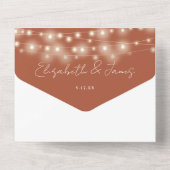 Invitation Tout En Un Mariage Élégant Script de Terracotta (Verso)