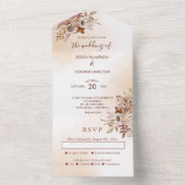Invitation Tout En Un Mariage élégant Tons rose tombent Rustique (À l'intérieur)