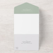 Invitation Tout En Un Mariage élégant traditionnel vert Sage (Dehors)