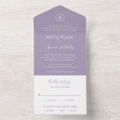 Invitation Tout En Un Mariage élégant, violet et poussiéreux traditionne (À l'intérieur)