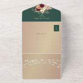 Invitation Tout En Un Mariage Emerald Floral Boho (Dehors)