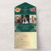 Invitation Tout En Un Mariage Emerald Green Photos (À l'intérieur)