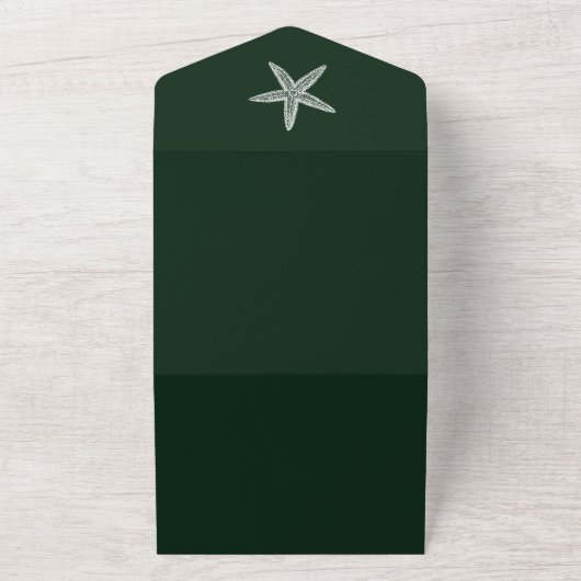 Invitation Tout En Un Mariage Emerald Green Starfish (Dehors)