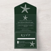 Invitation Tout En Un Mariage Emerald Green Starfish (À l'intérieur)