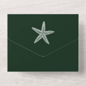 Invitation Tout En Un Mariage Emerald Green Starfish (Verso)