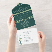 Invitation Tout En Un Mariage Emerald Greenery (Déchirure)