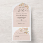 Invitation Tout En Un Mariage en herbe de Pampas en arc de Bohême (À l'intérieur)