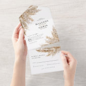 Invitation Tout En Un Mariage en herbe de Pampas séchée Tout en un carto (Déchirure)