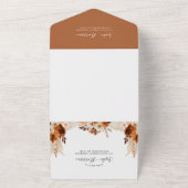 Invitation Tout En Un Mariage en herbe en terre cuite moderne Boho Pampa (Dehors)