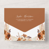 Invitation Tout En Un Mariage en herbe en terre cuite moderne Boho Pampa (Verso)