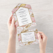 Invitation Tout En Un Mariage en marbre d'Agate de Parties scintillant e (Déchirure)