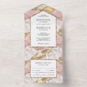 Invitation Tout En Un Mariage en marbre d'Agate de Parties scintillant e (À l'intérieur)