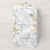 Invitation Tout En Un Mariage en marbre doré Eucalyptus (Dehors)