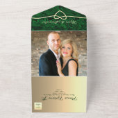 Invitation Tout En Un Mariage en marbre Emerald Gold (Dehors)
