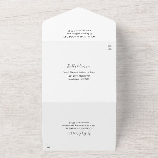 Invitation Tout En Un Mariage en marbre noir (Dehors)