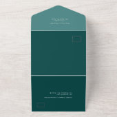 Invitation Tout En Un mariage en marbre vert émeraude vert océan sécurit (Dehors)