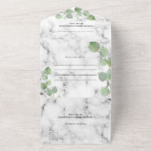 Invitation Tout En Un Mariage en marbre vert Eucalyptus (Dehors)