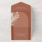 Invitation Tout En Un mariage en terre cuite bohème herbe de la pampa to (Dehors)