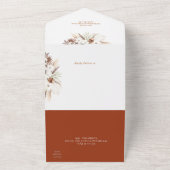 Invitation Tout En Un mariage en terre cuite boho pampas (Dehors)