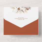 Invitation Tout En Un mariage en terre cuite boho pampas (Verso)