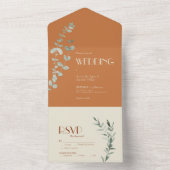 Invitation Tout En Un Mariage en terre cuite Eucalyptus Deco (À l'intérieur)