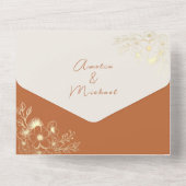 Invitation Tout En Un Mariage en terre cuite moderne tout en une invitat (Verso)