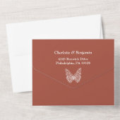 Invitation Tout En Un Mariage en terre cuite papillon budget (Verso)